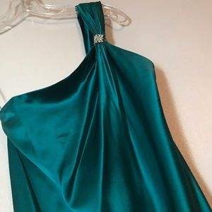 Silk Cocktail Dress by Niteline (Peacock/ Teal)